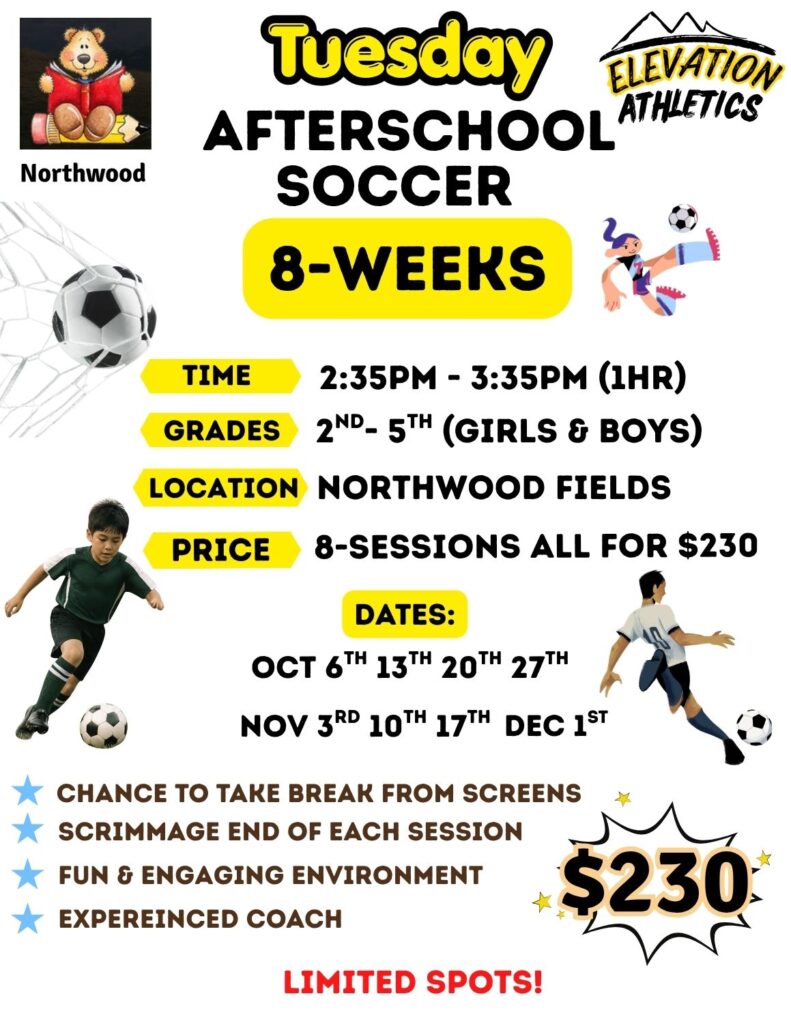 Northwood Soccer (Tuesdays) flyer